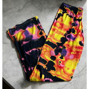 Hot Lava Flare Colorful Pants Sz Medium Elastic Waist Retro Stretch 31" Inseam